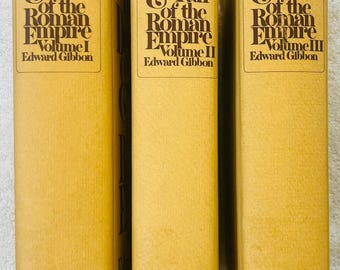 EDWARD GIBBON - The Decline & Fall of the Roman Empire - 3 volumes - Bibliothèque moderne Relié avec jaquette