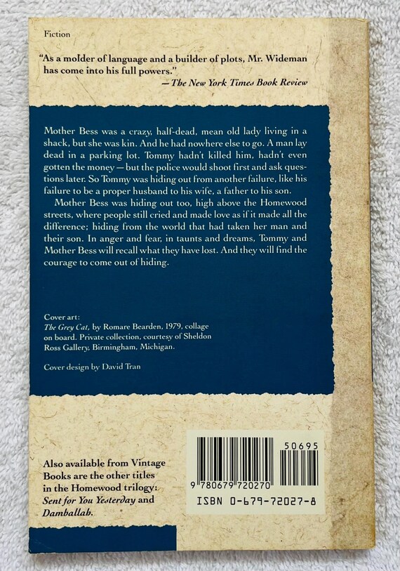 JOHN EDGAR WIDEMAN - Hiding Place - 1988 Vintage Books Soft Cover
