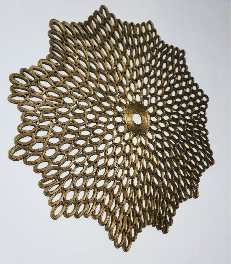 Raïssa - Décoration Murale Doré, Suspension Murale, Mandala en Papier Recyclé
