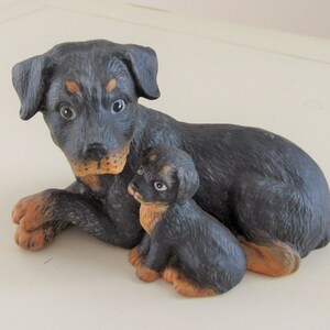 Vintage ROTWEILER FIGURINE Dog Figurine Knickknack Gift for Her Dog Lover Gift