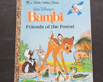 1975 Vintage BAMBI Friends of the Forest / Little Golden Book / Walt Disney / Children's Book / 101-59