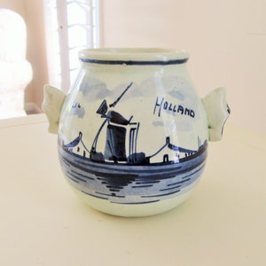 Vintage DELFT BLUE VASE Delftware Blue Vase Holland Vase Ceramic Blue White Vase