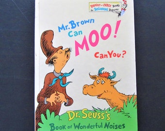 Mr. Brown Can Moo! 1970 First Edition Dr. Seuss Book