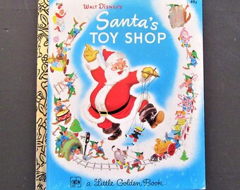 1976 Disney&#39;s Santa&#39;s Toy Shop - Vintage Little Golden Book