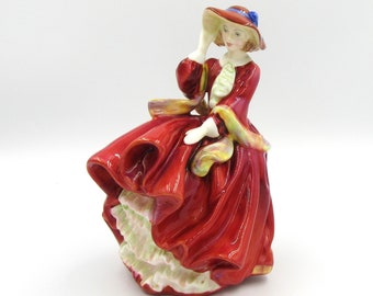 ROYAL DOULTON Early Porcelain Figurine HN1834 Top O' The Hill / Lady Figurine / Issued 1937 Designer Leslie Harradine