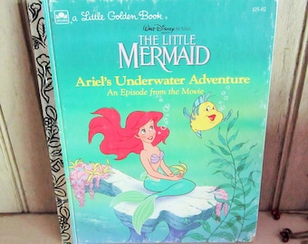 Vintage 1989 The Little Mermaid: Ariel&#39;s Underwater Adventure - Little Golden Book