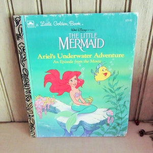 1989 Vintage THE LITTLE MERMAID / Walt Disney / Little Golden Book / Children&#39;s Book / Picture Book
