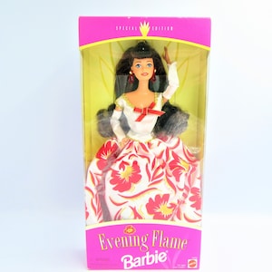 1995 MATTEL BARBIE Special Edition &quot;Evening Flame&quot; Barbie Brunette Barbie Collector Edition Barbie New in Unopened Box Mint Condition #15533