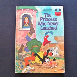 Vintage 1974 The Princess Who Never Laughed / Walt Disney / Wonderful World of Reading / Book Club Edition / Hardcover / Beginning Reader