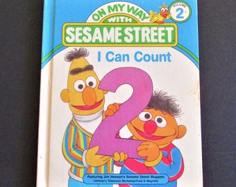 1989 Vintage On My Way With SESAME STREET / Volume 2 / I Can Count / Hardcover / Educational / Preschool / Children's Book / Numbers