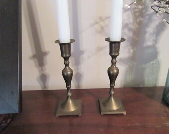 Vintage Set of 2 BRASS CANDLE HOLDERS