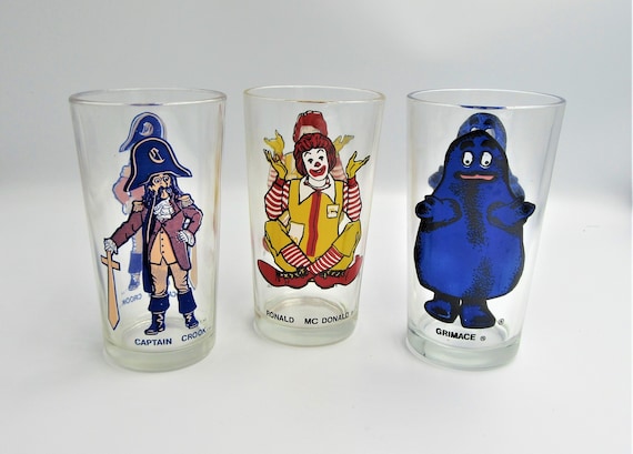 1977 Mcdonald's Collector Glass: Ronald, Grimace, Captain Crook