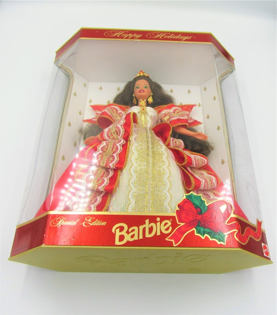 1997 Happy Holidays Barbie-edition Spéciale-robe Rouge & Or-mattel