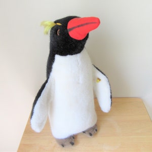 1950&#39;s STEIFF PEGGY PENGUIN Original Steiff 16&quot; Penguin 2505/40 with Button Made in Germany Plush Emperor Penguin Collectible Vintage