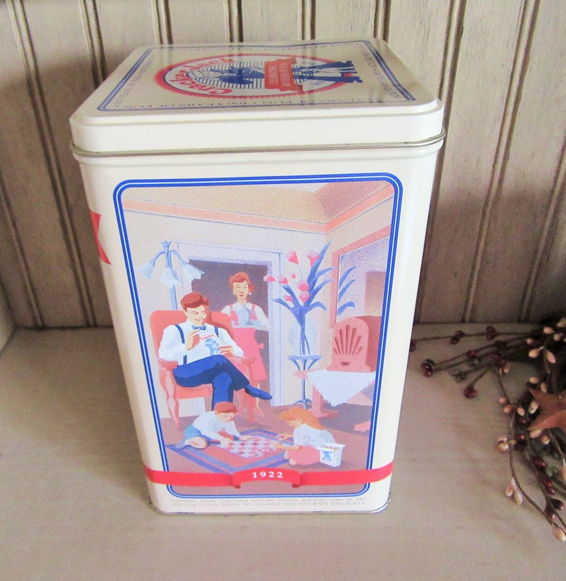 Vintage Tin Shop Display Tin Kitchen Decor Anniversary Tin Collectible Tin Gift for Her Shelf Vintage Canister Cracker Jack Tin