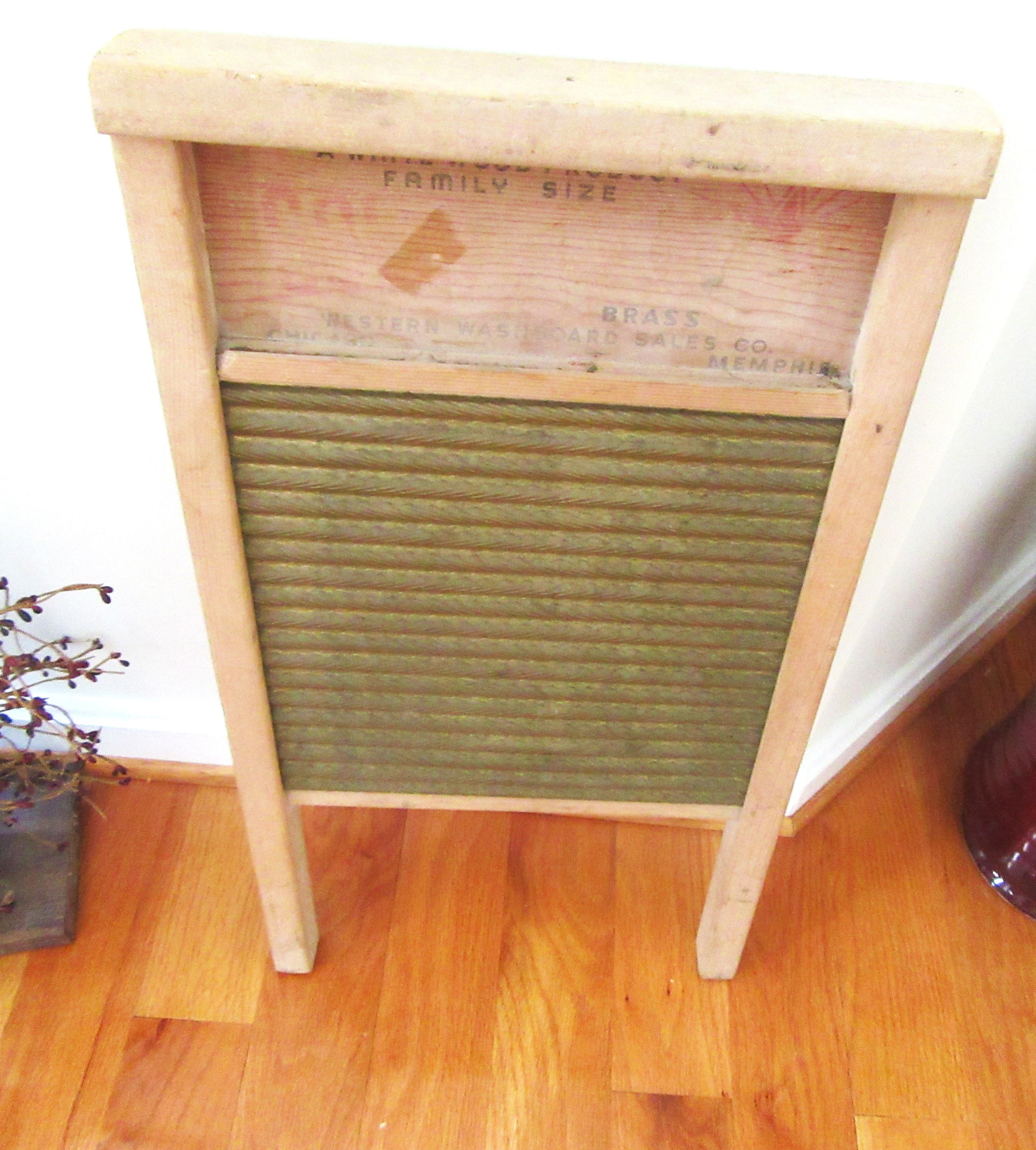 WD VETERINARY BOARD 42 22 55裁断済み Vintage Wooden Washboard / Brass Wash Board / Golden-beam