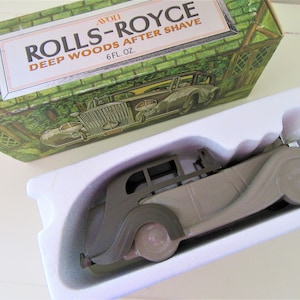 Vintage AVON 1947 ROLLS ROYCE Deep Woods After Shave Decanter Full Car Decanter Men&#39;s Avon