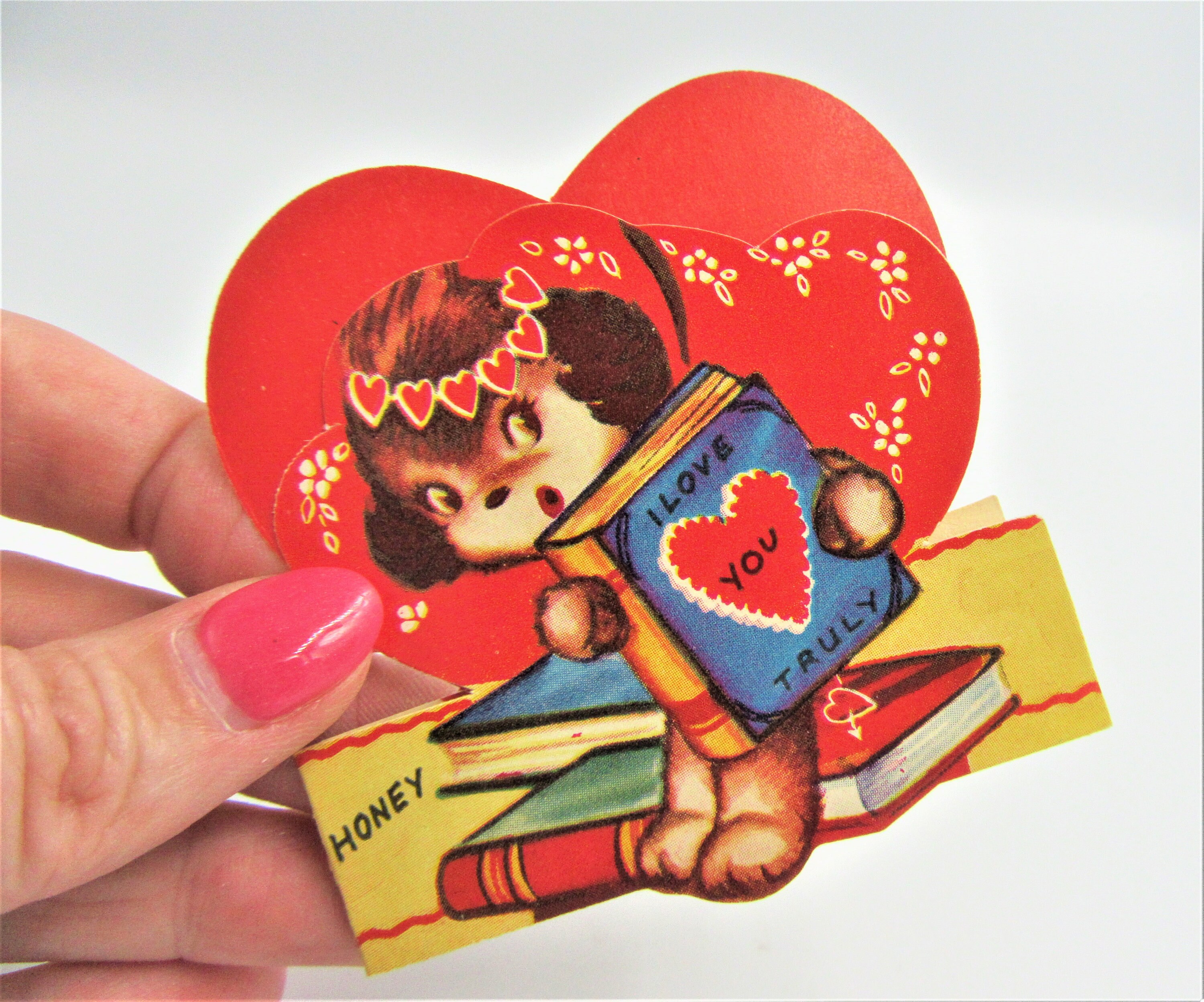 Valentine Valentines Valentine's Day Vintage 1940's USA A-Meri-Card Cards  CUTE ! 