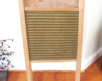 WD VETERINARY BOARD 42 22 55裁断済み Vintage Wooden Washboard / Brass Wash Board / Golden-beam