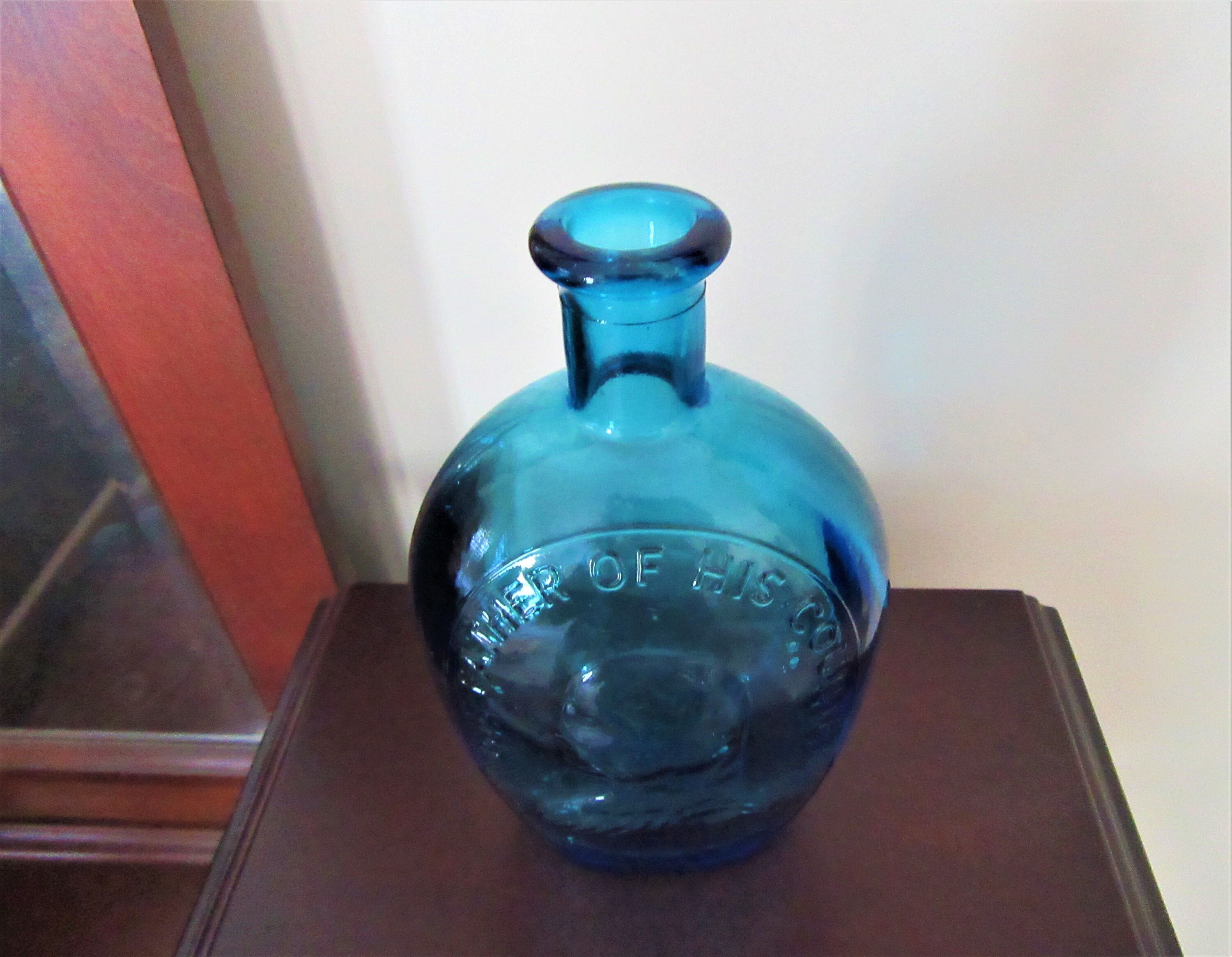 Vintage WHEATON GLASS BOTTLE Washington Bottle Blue Etsy