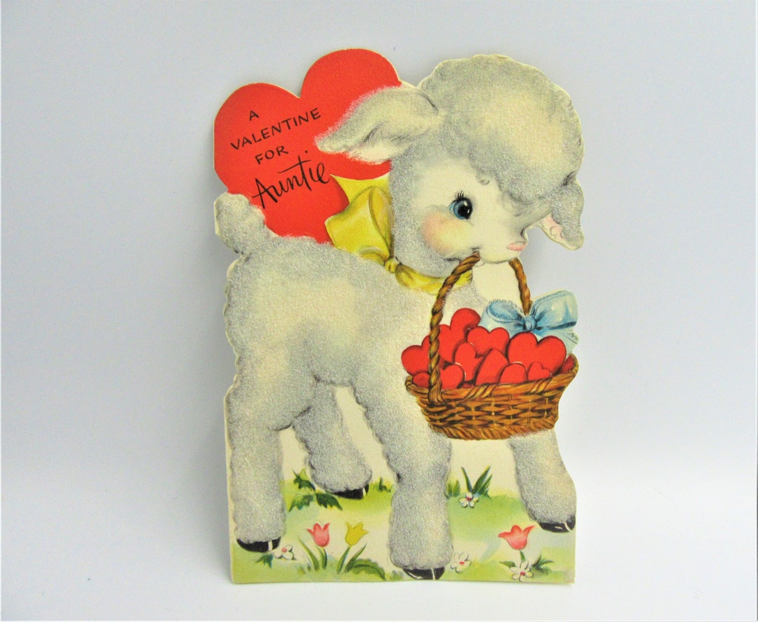 1940's Vintage VALENTINE GREETING CARD / Hallmark / for Aunt
