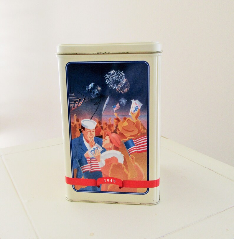 Vintage Tin Shop Display Tin Kitchen Decor Anniversary Tin Collectible Tin Gift for Her Shelf Vintage Canister Cracker Jack Tin