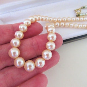 Vintage Signed Marvella Faux Pearls Triple Strand Necklace