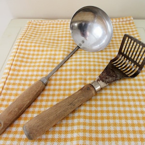 Vintage KITCHEN UTENSIL SET / Spoon / Potato Masher / Primitive Decor