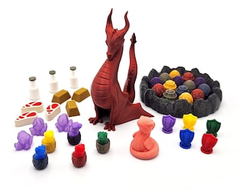 Kit di aggiornamento per Wyrmspan - 206 pezzi. Primo giocatore e gettoni risorsa, pedine giocatore, uova di drago, contenitori nido. Accessori per giochi da tavolo.