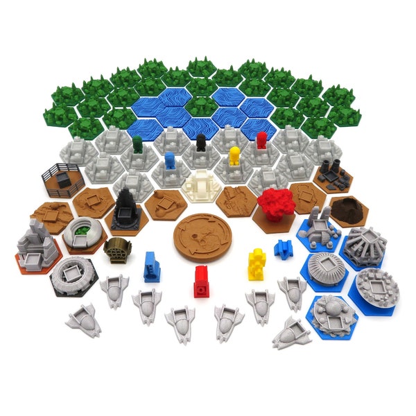 Full Upgrade Kit for Terraforming Mars - 87 Pieces | Board Game Accessories. Track tokens, tiles and miniatures for base game and expansions