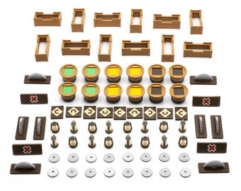 Upgrade Kit for Woodcraft - 77 Pieces | Board Game Accessories, Tokens and Parts.