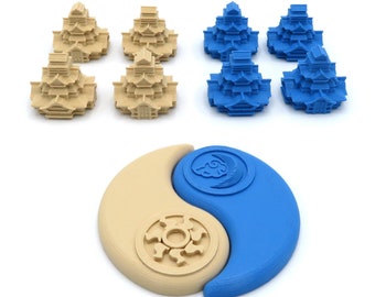 2 Player Stronghold & Alliance Tokens for Rising Sun Expansion - 10 Pieces | Board Game Accessories, Upgrades and Parts