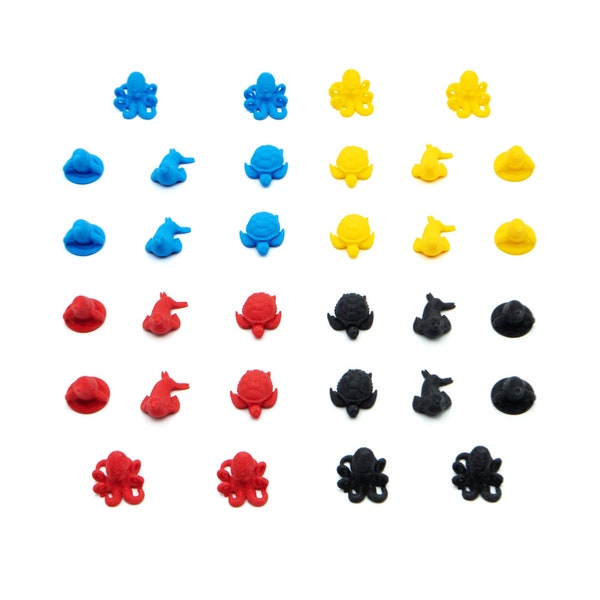 Ark Nova: Marine Worlds Compatible Player Tokens - Set of 32 Animal 3D Figures