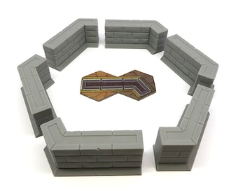 Wall Section Tiles for Gloomhaven - 6 Scenery Pieces | Board Game Accessories, Upgrades and Terrain Parts