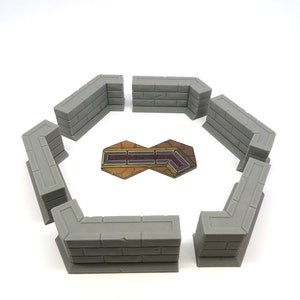 Wall Section Tiles for Gloomhaven - 6 Scenery Pieces | Board Game Accessories, Upgrades and Terrain Parts