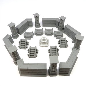 Building Pack for Gloomhaven - 21 Scenery Pieces | Wall Sections, Pillars and more. Board Game Upgrades, Accessories and Terrain Parts.