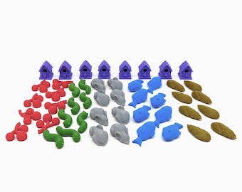 Wingspan European Expansion Compatible Birdhouse & Food Tokens - 48-Piece 3D Upgrade Set