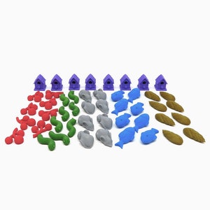 Tokens for the European Expansion - Wingspan - 48 pieces | Birdhouse Miniatures and Food Tokens. Board Game Accessories, Upgrades and Parts
