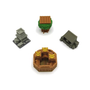 Landmark 3D miniatures for Root Board Game. all in upgrade kit for root. Deluxe components
