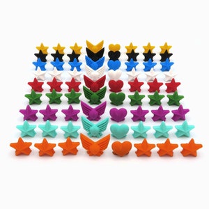 Popularity, Power& Star Tokens for Scythe - 72 pieces | Base Game + Invaders + Fenris. Board Game Accessories, Upgrades and Parts