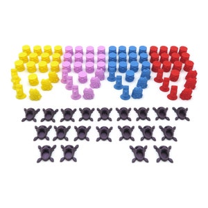 4 Player Upgrade Kit for Spirit Island - 96 Pieces. Spirit Presence, Turn Effect and Fear Tokens | Board Game Accessories and Parts