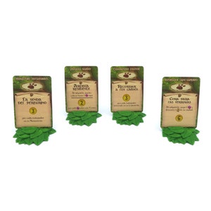 Porta-cartões Leaf para Everdell - 4 peças | Atualizações, acessórios e tokens de jogos de tabuleiro (não oficiais)