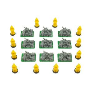 Gettoni degli anziani per Cthulhu: Death May Die, 21 pezzi, monaci con insegna gialla e miniature R’lyeh. Accessori e potenziamenti per giochi da tavolo