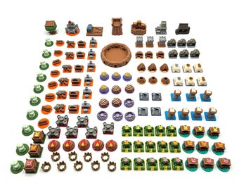 All In Upgrade Kit für Root - 138 Teile | Grundspiel + Flussvolk + Unterwelt + Marauder Erweiterungen. Brettspiel Zubehör (Inoffiziell)