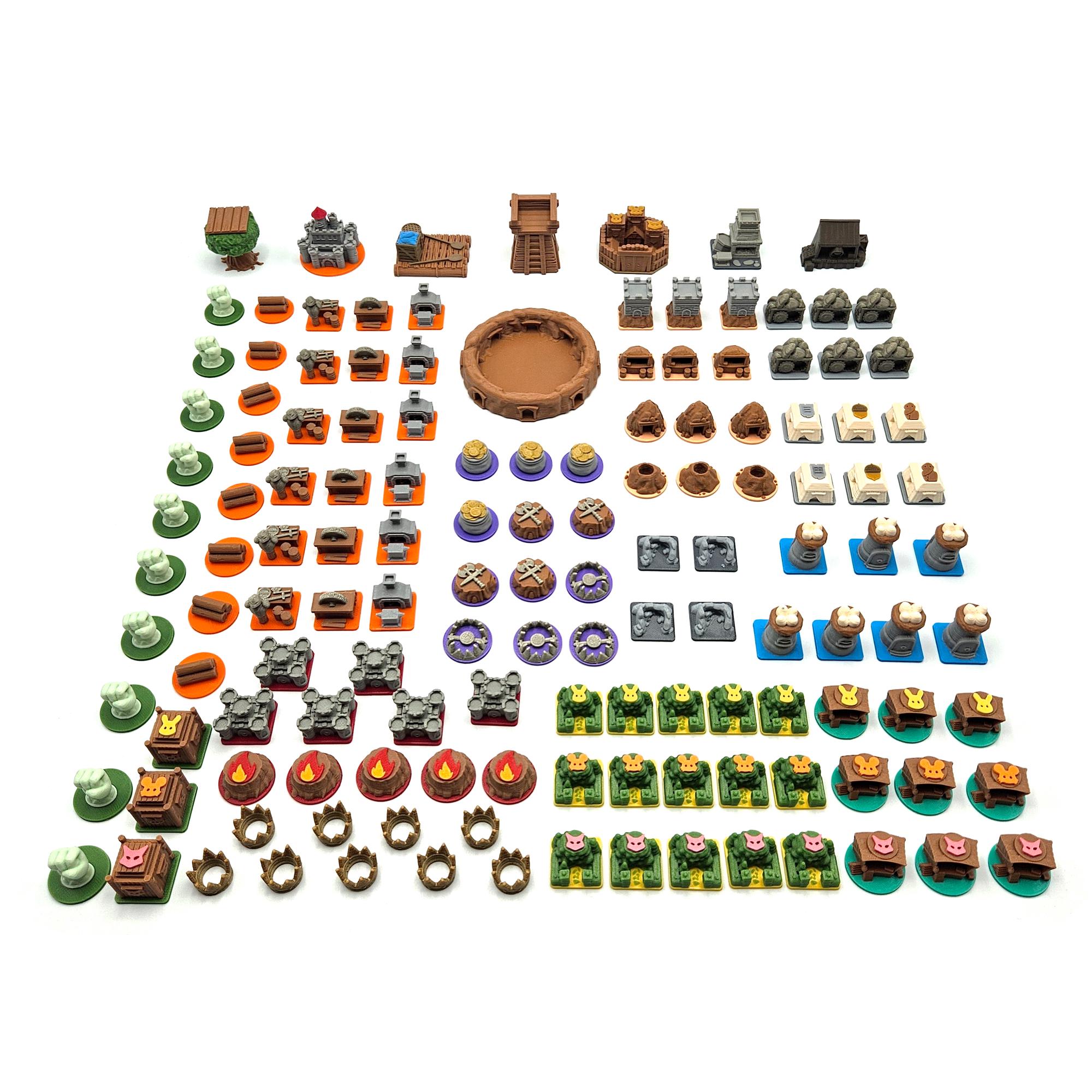 All In Upgrade Kit for Root - 138 Pieces | Base Game + Riverfolk + Underworld + Marauder Expansions. Board Game Accessories (Unofficial)