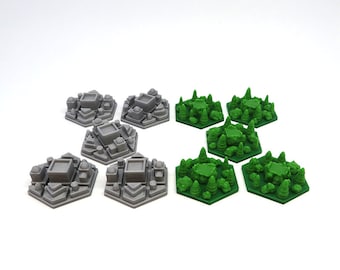Extra Forest & City Tiles for Terraforming Mars - 10 Pieces | Board Game Accessories, Upgrades and Tokens