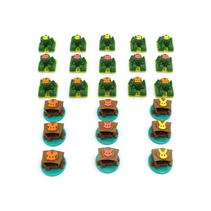 Upgrade Kit for the Riverfolk Expansion - Root - 24 Pieces | Garden & Trade Post tokens. Board Game Accessories and Parts (Unofficial)