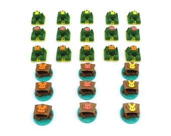 Upgrade Kit für die Riverfolk Erweiterung - Root - 24 Teile | Garten & Handelsposten Token. Brettspiel Zubehör und Teile (Inoffiziell)
