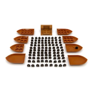 Upgrade Kit for Puerto Rico - 109 Pieces | Ship Tokens, Colonist Meeples and Trading House Miniature. Board Game Accessories and Parts
