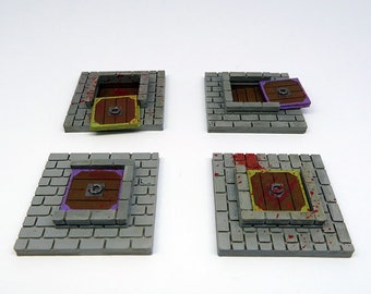 Zombicide Black Plague Compatible Vault Door Tiles - Terrain Upgrade, 4 Pieces